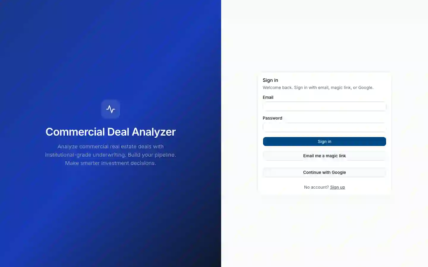 Commercial Deal Analyzer platform